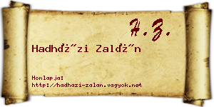 Hadházi Zalán névjegykártya